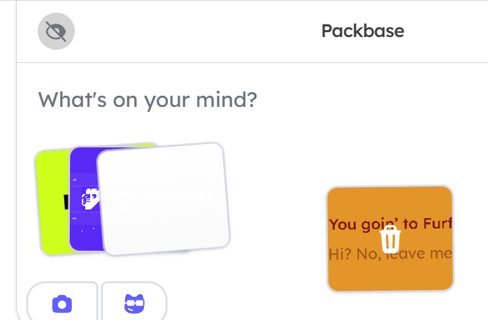 Compact Packbase user sidebar with profile and notification controls
