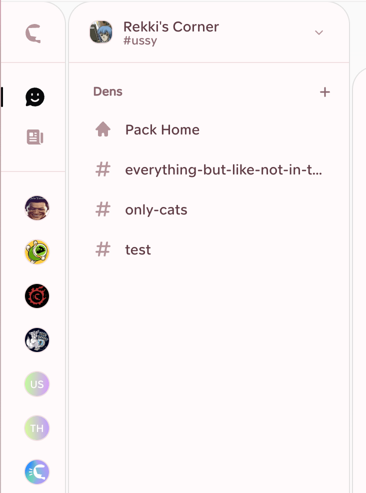 Packbase's new left Pack sidebar in its collapsed state