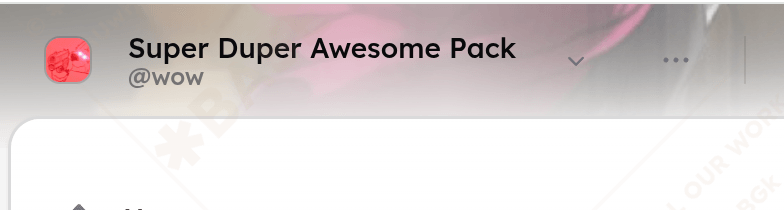 A custom Pack header used as the background of the Pack switcher