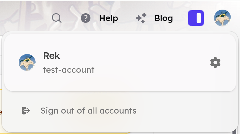 Temporary Packbase settings chooser asking which account area to change